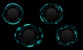 Set of sci fi blue circle user interface elements technology futuristic design modern creative on black background vector