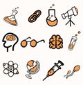 Set of Science doddle sign concepts