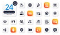 Set of Science flat icons. Recovery computer, Low thermometer and Wind energy elements for web application. Vector