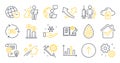 Set of Science icons, such as Ab testing, Engineering documentation, Swipe up symbols. Vector