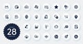 Set of Science icons, such as Augmented reality, 360 degrees and Timer flat icons. For website design. Vector