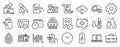 Set of Science icons, such as Calendar time, Engineering documentation, Time. Vector
