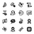 Set of Science icons, such as Cogwheel blueprint, Chemistry lab, Tutorials. Vector Royalty Free Stock Photo