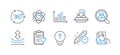 Set of Science icons, such as Diagram graph, Atom, Patient history. Vector