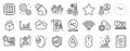 Set of Science icons, such as No vaccine, Swipe up, Cpu processor. Vector