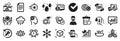 Set of Science icons, such as Rainy weather, Analytical chat, Fair trade. Vector
