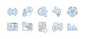 Set of Science icons, such as Startup, Bitcoin system, Chemistry lab. Vector