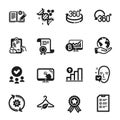 Set of Science icons, such as Touch screen, Chemistry dna, Full rotation. Vector