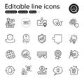 Set of Science outline icons. Contains icons as Seo analysis, Swipe up and Medical tablet elements. For website. Vector