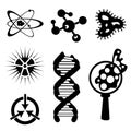 Set of science stuff icon Lab cartoon icon vector