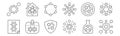 Set of 12 scientific icons. outline thin line icons such as cell, molecular, id, germs, atoms, laboratory