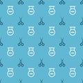 Set Scissors hairdresser and Barbershop on seamless pattern. Vector