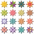 Set with scrapbook textile stars