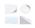 Set of scraps paper, tetrad sheets, scraps paper with shadows.