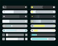 Set of screen brightness adjustment interface. Brightness control panel template. Illustration vector