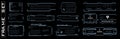 Set of screen elements. HUD, GUI, UI The user interface for game application. Set of frames on black background for game Royalty Free Stock Photo