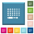 Set of screwdriver bits white icons on edged square buttons Royalty Free Stock Photo