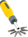 Set of screwdriver heads Royalty Free Stock Photo