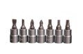 Set of screwdriver heads Royalty Free Stock Photo