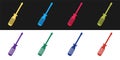 Set Screwdriver icon isolated on black and white background. Vector Royalty Free Stock Photo