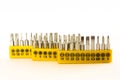Set of screwdrivers bits Royalty Free Stock Photo
