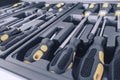 Set of Screwdrivers inside Toolbox, Screwdrivers Set, Box with Set of Tools, Set Mechanical Tools