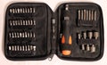 set of screwdrivers and various bits in a package Royalty Free Stock Photo