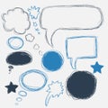 Set of scribble speech bubbles on a white background. Royalty Free Stock Photo