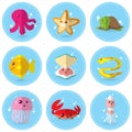 set of sea animals. Vector illustration decorative design Royalty Free Stock Photo