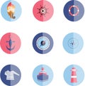 Set sea icons Royalty Free Stock Photo