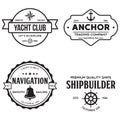 Set of sea and nautical typography badges and design elements. Templates for company logo