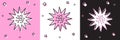 Set Sea urchin icon isolated on pink and white, black background. Vector.