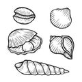 Set of seafood icons Royalty Free Stock Photo