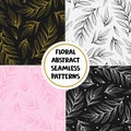 Set of seamless abstract floral patterns. Royalty Free Stock Photo