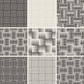 Set of seamless abstract geometric pattern. monochrome textile background. checked background texture Royalty Free Stock Photo