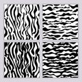 A set of seamless abstract monochrome patterns. Black and white print with wavy lines, dots and spots. Brush strokes are hand- Royalty Free Stock Photo