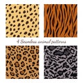 Set of seamless animal patterns Royalty Free Stock Photo