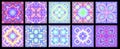 Set of seamless astral pattern textures