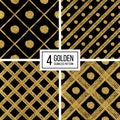 Set of seamless background golden and silvern lines and points Royalty Free Stock Photo