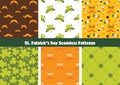 Set of seamless background patterns for St Patrick s Day. Perfect for wallpapers, pattern fills, web backgrounds, St