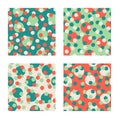 Set of seamless background patterns with various colored circles. Royalty Free Stock Photo