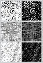 Set of 6 seamless black and white patterns Royalty Free Stock Photo