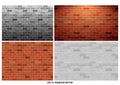 Set of seamless brick wall textured with grunge style concept. Royalty Free Stock Photo