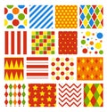 Set of Seamless Carnival Circus Festive Patterns Royalty Free Stock Photo