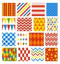 Set of Seamless Carnival Circus Festive Patterns Royalty Free Stock Photo