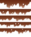 Set of seamless chocolate borders, vector Royalty Free Stock Photo