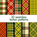 Set of seamless christmas tartan patterns