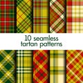 Set of seamless christmas tartan patterns