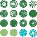 Set of seamless citrus fruit slices vector patterns with round floral elements, including lemon, orange, lime and grapefruit Royalty Free Stock Photo