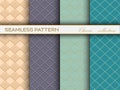 Set of seamless classic patterns of gold weaving of different color palettes for texture, textiles, simple background and creative